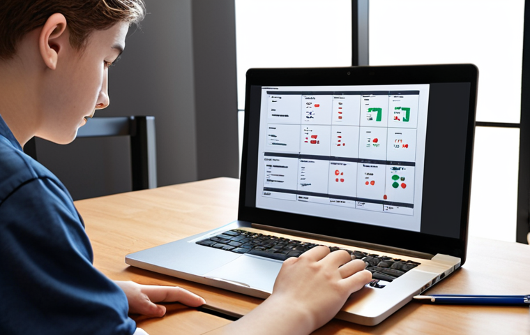 **Image of a student analyzing a digital learning report on a laptop, highlighting key metrics like study time, accuracy, and completion rate. The background should feature a modern study space.**
